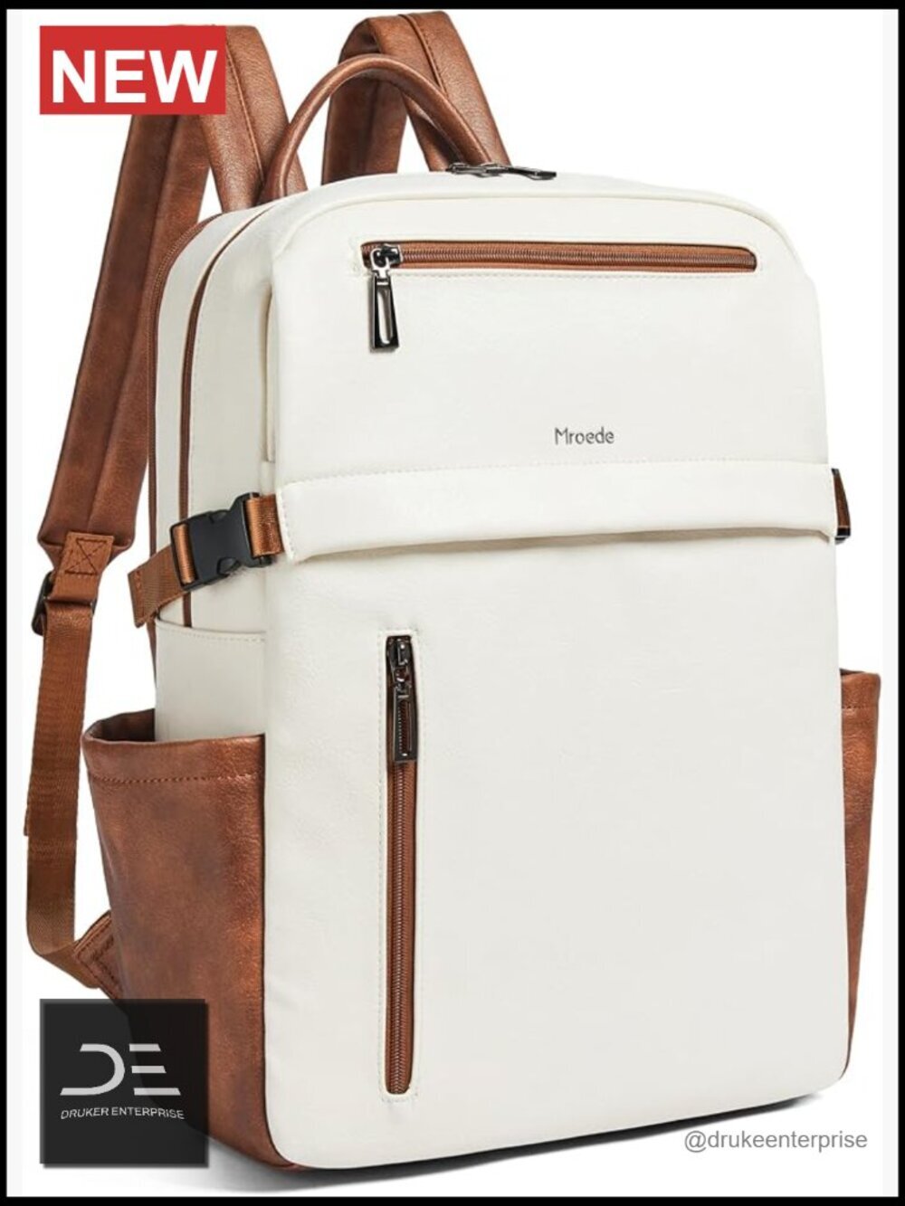Leather Laptop Backpack 15.6 Inch Travel Backpack Large Capacity Daypack